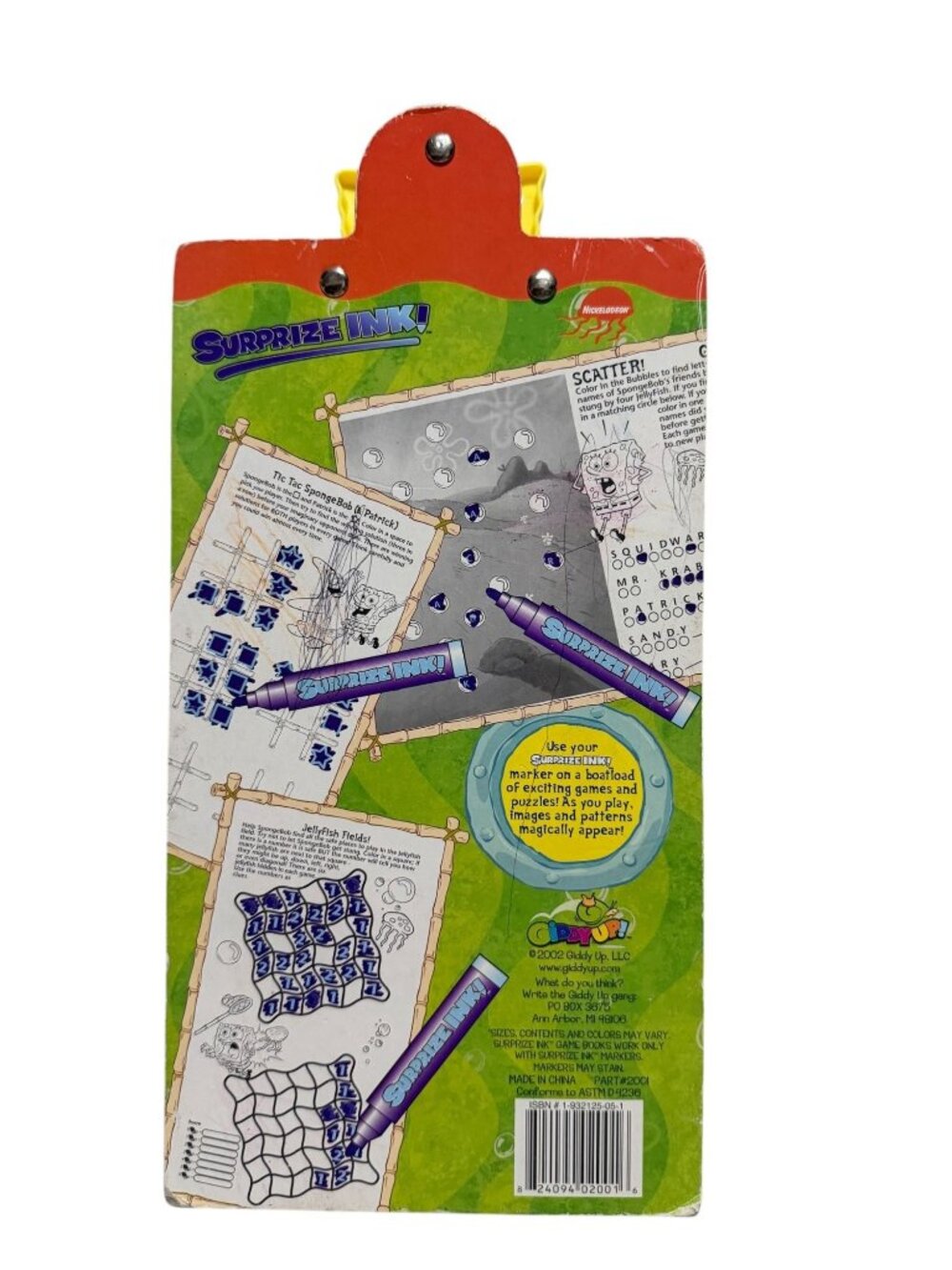 Sponge Bob Squarepants 2002 Clipboard with Set of Pixar Cars Stickers - Picture 3 of 8